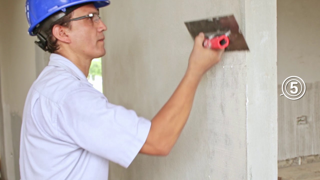 Muro empastado listo para pintar